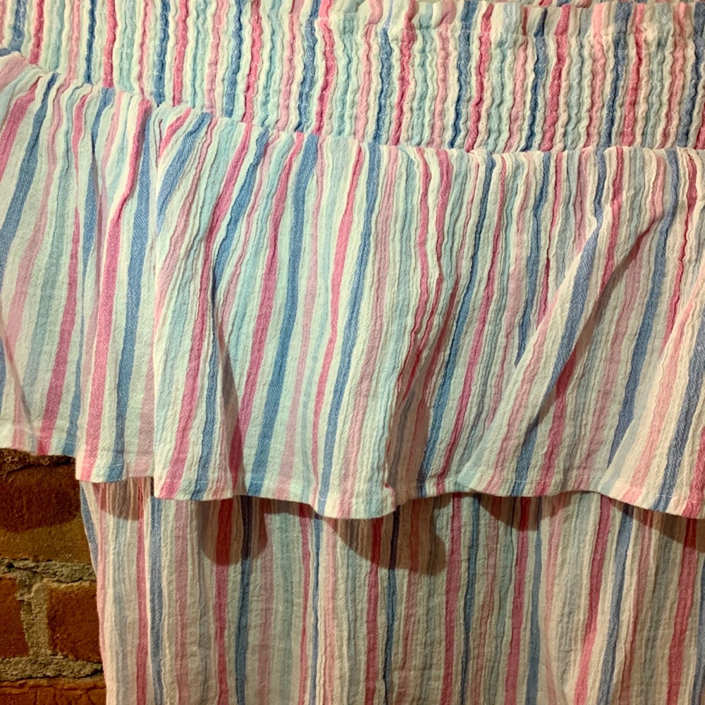 Pink, Blue, White Off The Shoulder Dress - Medium